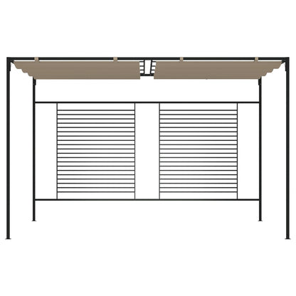 vidaXL Belvédère avec auvent rétractable 3x4x2,3 m Taupe 180 g/m²