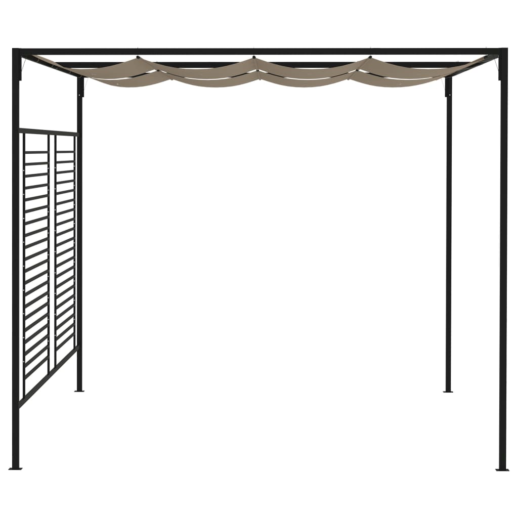 vidaXL Belvédère avec auvent rétractable 3x4x2,3 m Taupe 180 g/m²