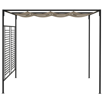 vidaXL Belvédère avec auvent rétractable 3x4x2,3 m Taupe 180 g/m²