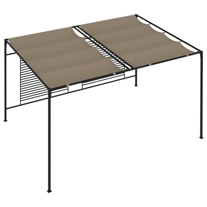 vidaXL Belvédère avec auvent rétractable 3x4x2,3 m Taupe 180 g/m²