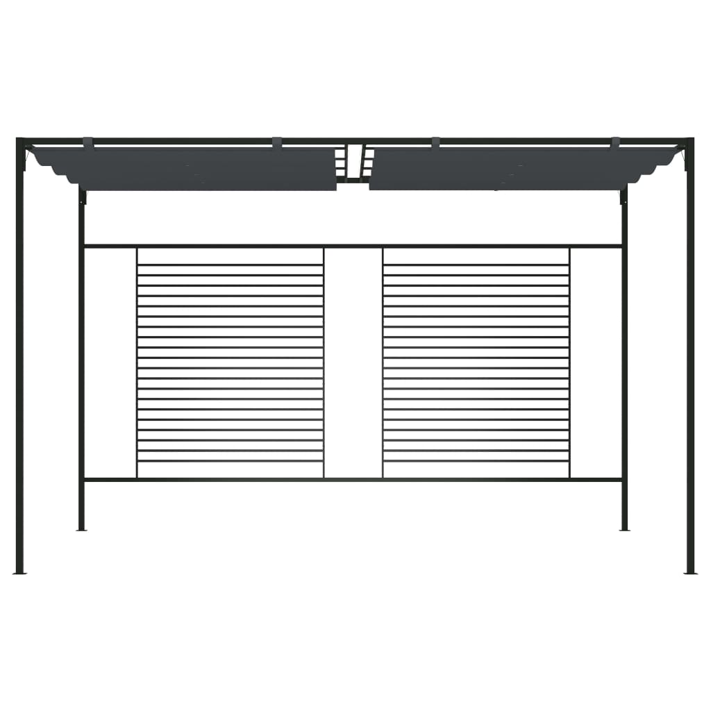 vidaXL Belvédère avec auvent rétractable 4x3x2,3 m Anthracite 180 g/m²