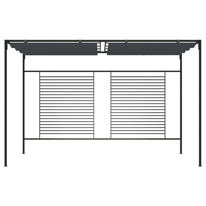 vidaXL Belvédère avec auvent rétractable 4x3x2,3 m Anthracite 180 g/m²