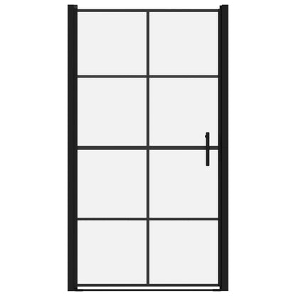 vidaXL Porte de douche verre trempé 100x178 cm noir