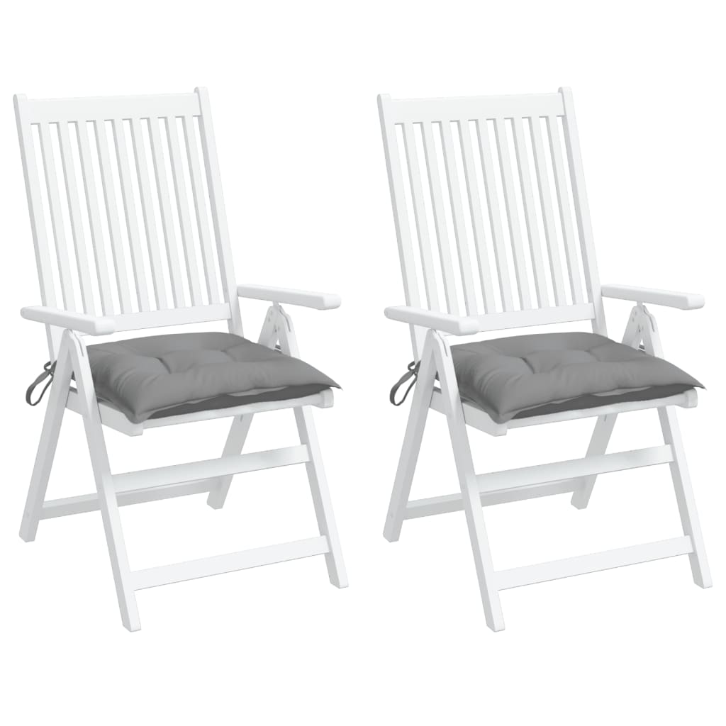 vidaXL Coussins de chaise 2 pcs gris 40x40x7 cm tissu oxford