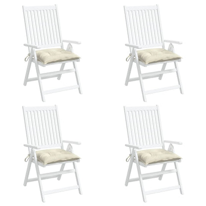 vidaXL Coussins de chaise 4 pcs blanc crème 40x40x7 cm tissu oxford