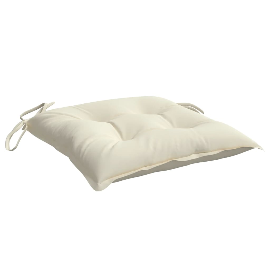 vidaXL Coussins de chaise 4 pcs blanc crème 40x40x7 cm tissu oxford