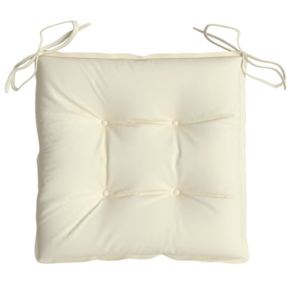 vidaXL Coussins de chaise 4 pcs blanc crème 40x40x7 cm tissu oxford