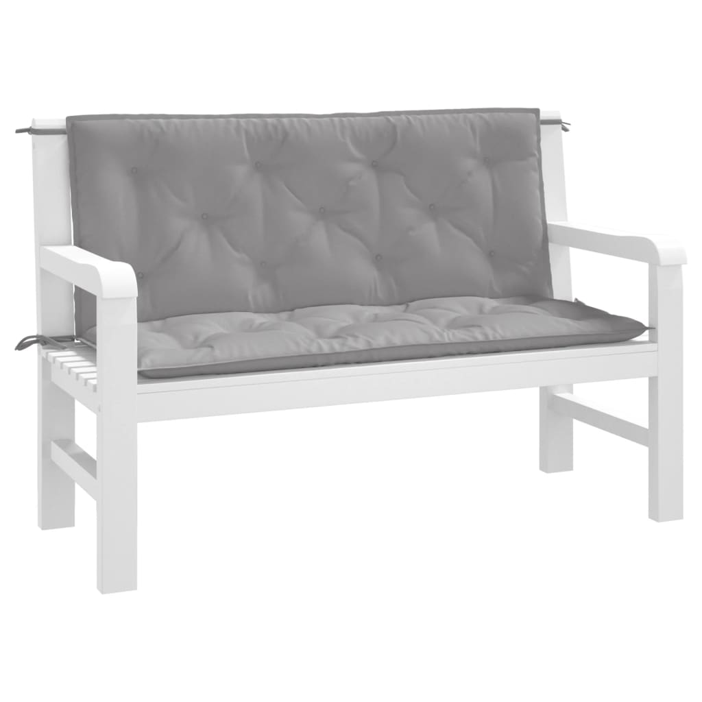 vidaXL Coussins de banc de jardin 2 pcs gris 120x50x7 cm tissu Oxford
