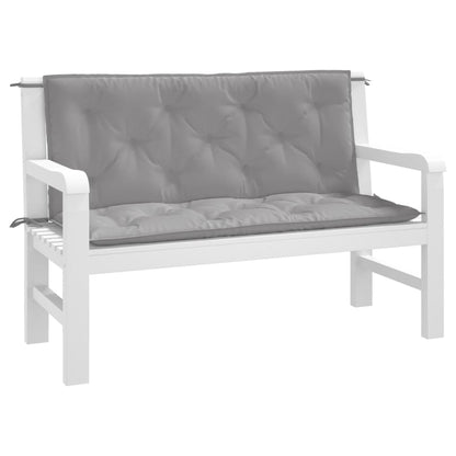 vidaXL Coussins de banc de jardin 2 pcs gris 120x50x7 cm tissu Oxford
