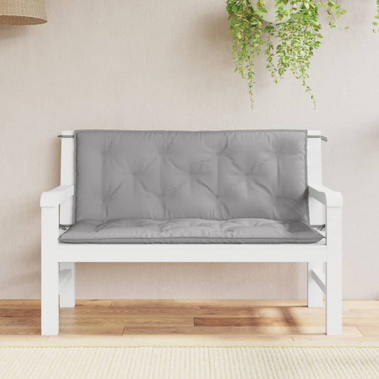 vidaXL Coussins de banc de jardin 2 pcs gris 120x50x7 cm tissu Oxford