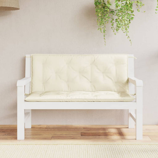 vidaXL Coussins de banc de jardin 2 pcs blanc crème tissu Oxford