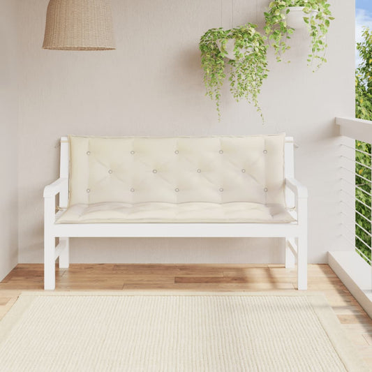 vidaXL Coussins de banc de jardin 2 pcs blanc crème tissu Oxford