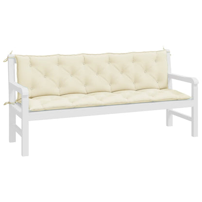 vidaXL Coussins de banc de jardin 2 pcs blanc crème tissu Oxford