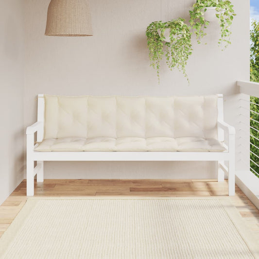vidaXL Coussins de banc de jardin 2 pcs blanc crème tissu Oxford