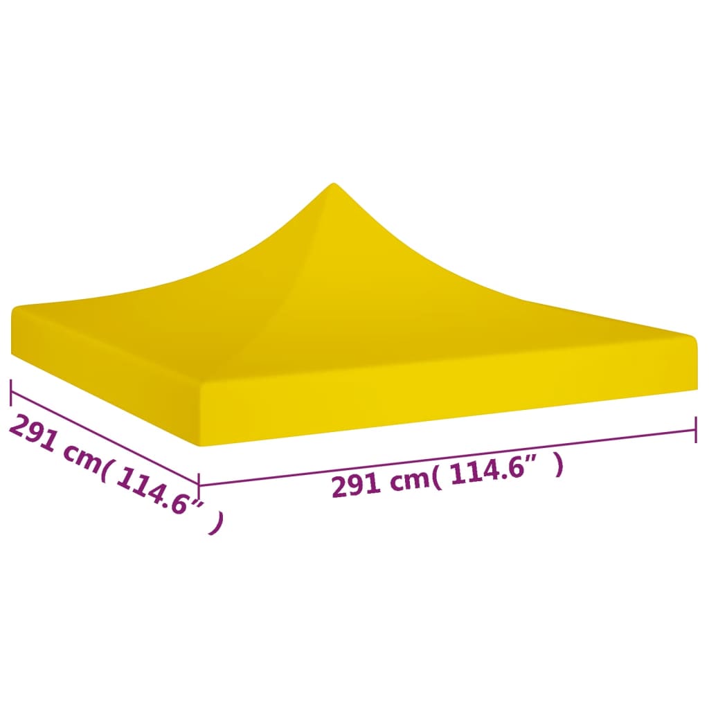 vidaXL Toit de tente de réception 3x3 m Jaune 270 g/m²