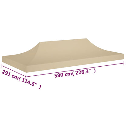 vidaXL Toit de tente de réception 6x3 m Beige 270 g/m²