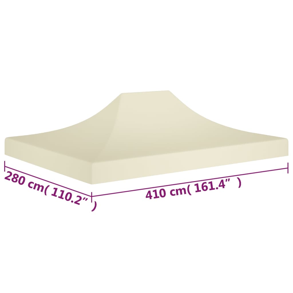 vidaXL Toit de tente de réception 4x3 m Crème 270 g/m²