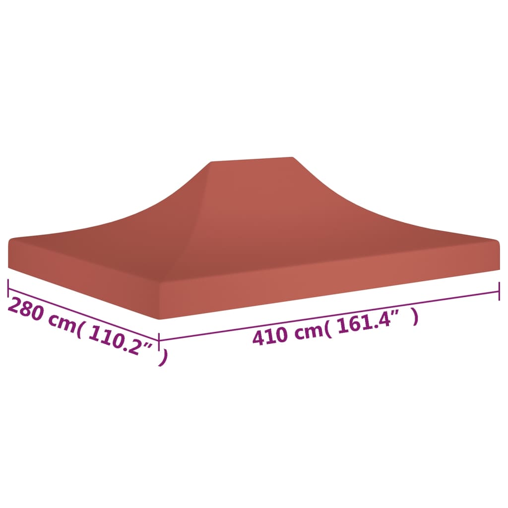 vidaXL Toit de tente de réception 4x3 m Terre cuite 270 g/m²