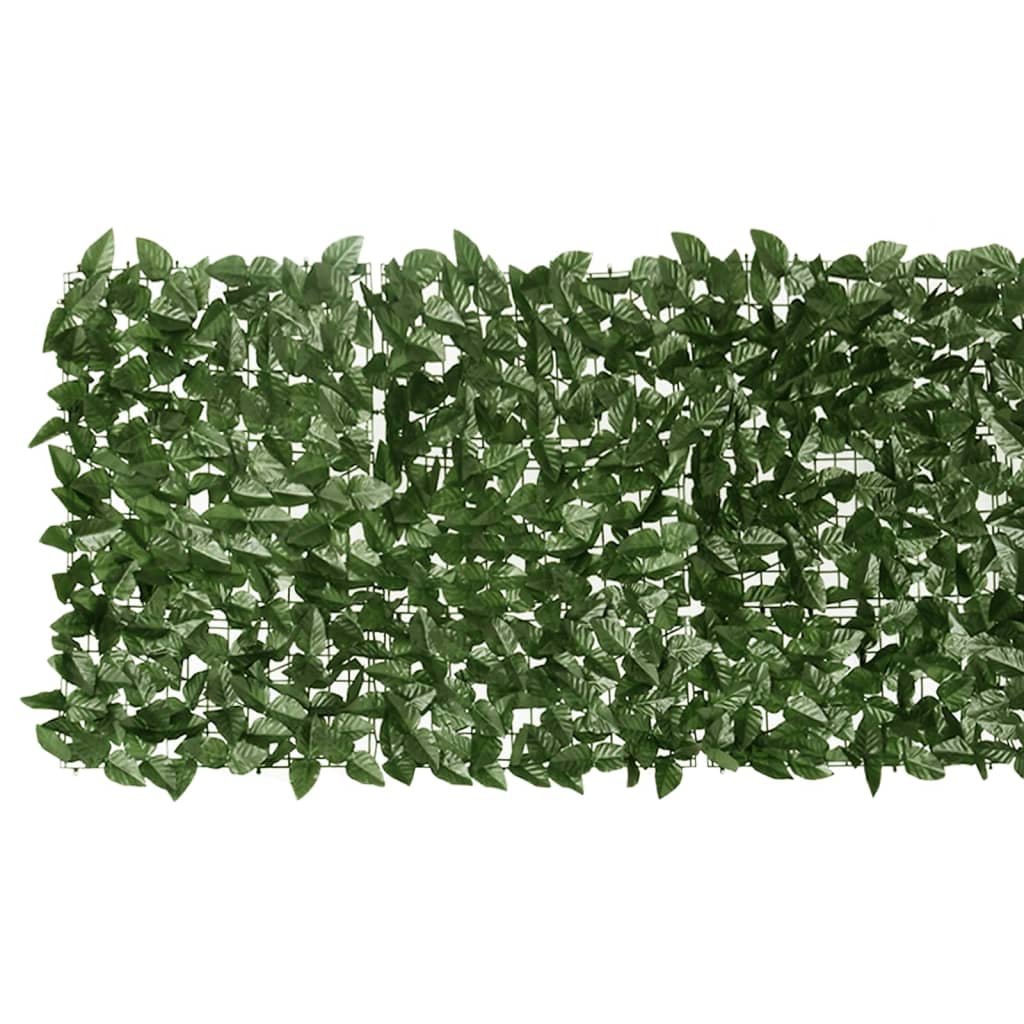 vidaXL Écran de balcon avec feuilles vert foncé 600x75 cm