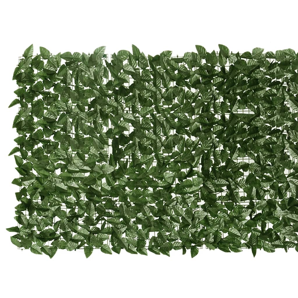 vidaXL Écran de balcon avec feuilles vert foncé 300x100 cm