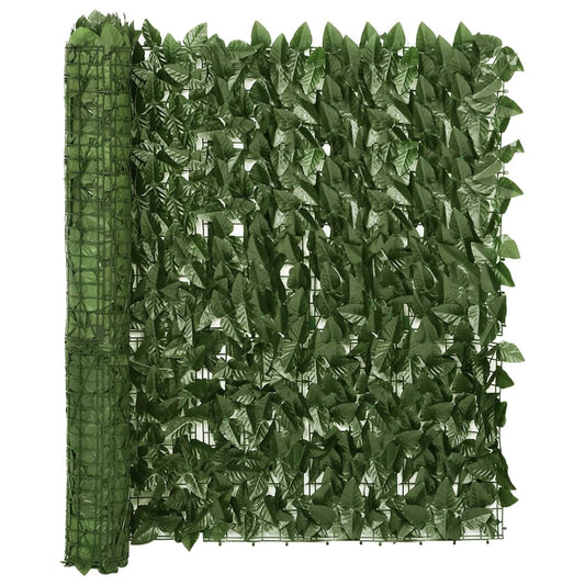 vidaXL Écran de balcon avec feuilles vert foncé 500x100 cm