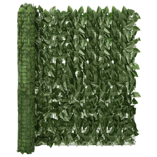 vidaXL Écran de balcon avec feuilles vert foncé 600x100 cm