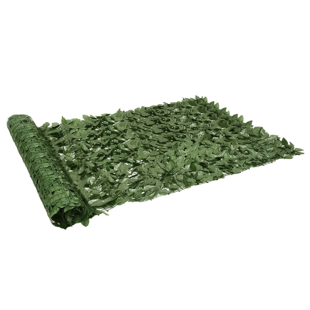 vidaXL Écran de balcon avec feuilles vert foncé 300x150 cm