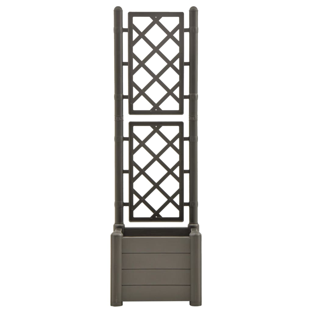 vidaXL Jardinière avec treillis 43x43x142 cm PP Anthracite