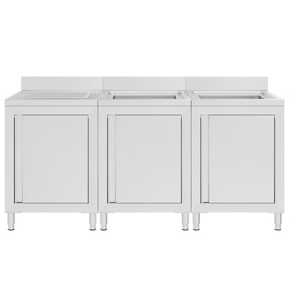 vidaXL Évier de cuisine commercial 180x60x96 cm Acier inoxydable