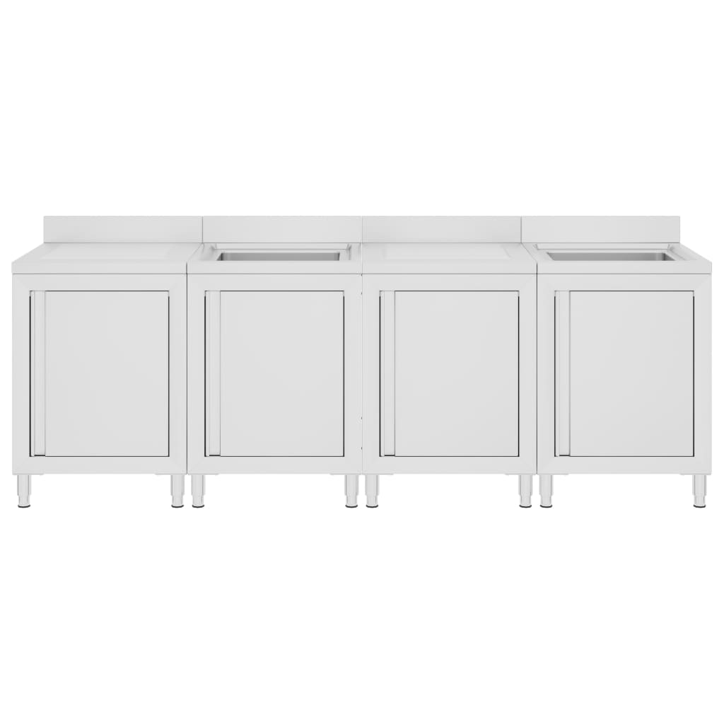 vidaXL Évier de cuisine commercial 240x60x96 cm Acier inoxydable