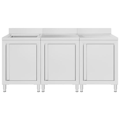 vidaXL Évier de cuisine commercial 180x60x96 cm Acier inoxydable