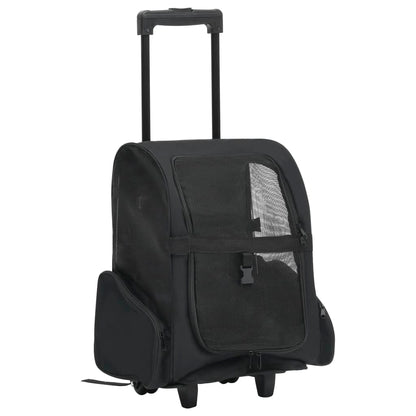 vidaXL Chariot polyvalent pliable pour animaux de compagnie Noir