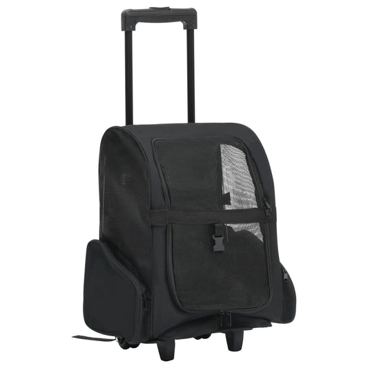 vidaXL Chariot polyvalent pliable pour animaux de compagnie Noir