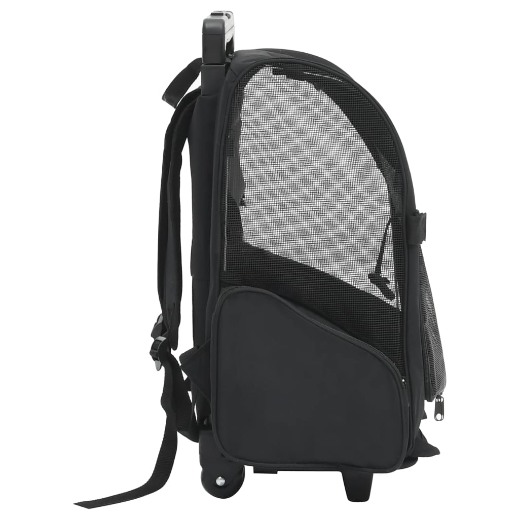 vidaXL Chariot polyvalent pliable pour animaux de compagnie Noir