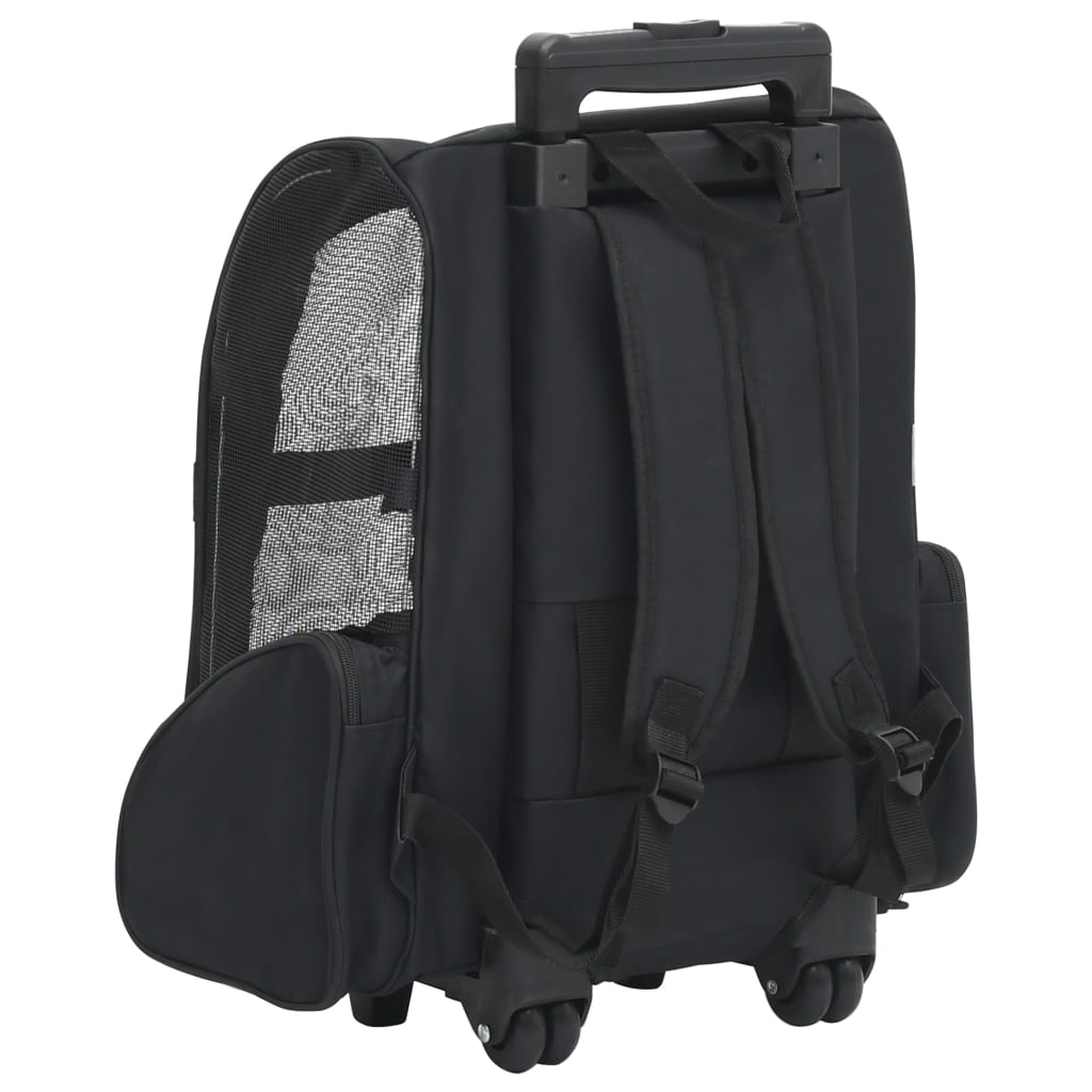vidaXL Chariot polyvalent pliable pour animaux de compagnie Noir