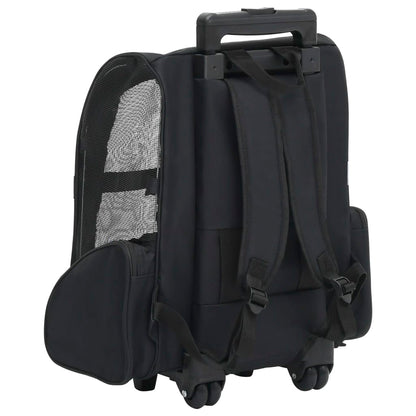vidaXL Chariot polyvalent pliable pour animaux de compagnie Noir