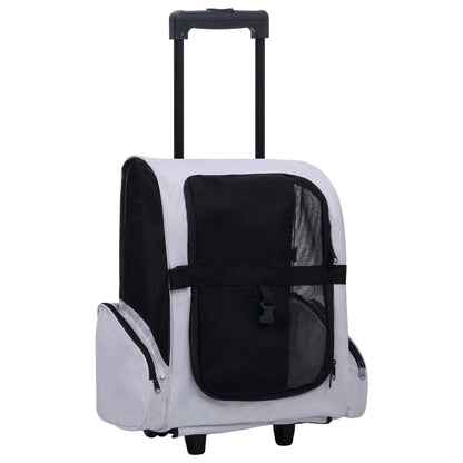 vidaXL Chariot polyvalent pliable pour animaux de compagnie Gris