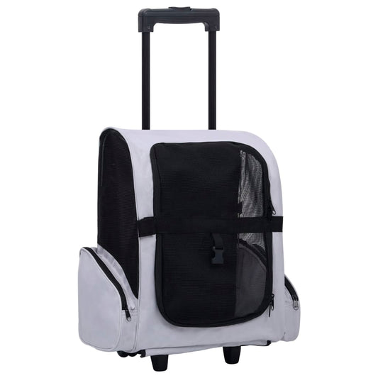 vidaXL Chariot polyvalent pliable pour animaux de compagnie Gris