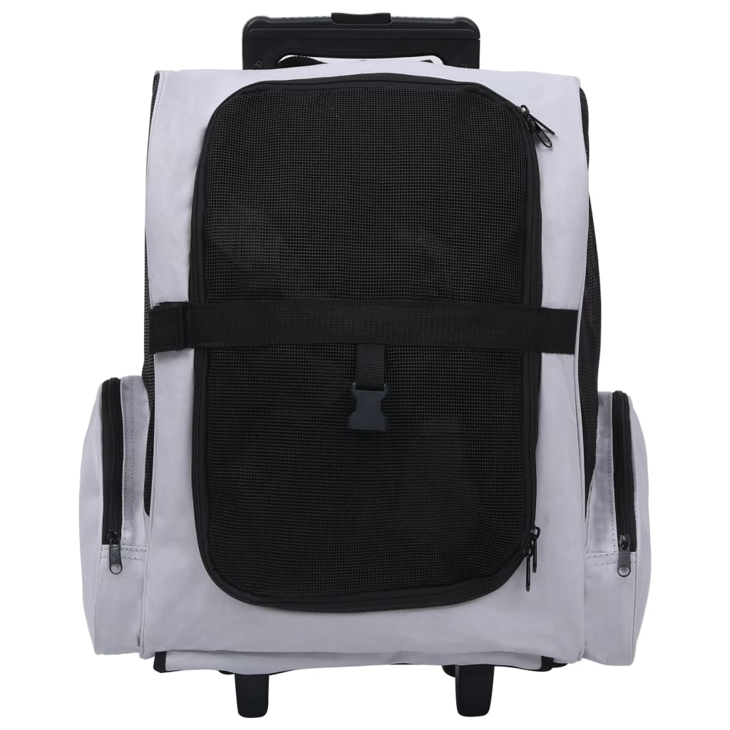 vidaXL Chariot polyvalent pliable pour animaux de compagnie Gris