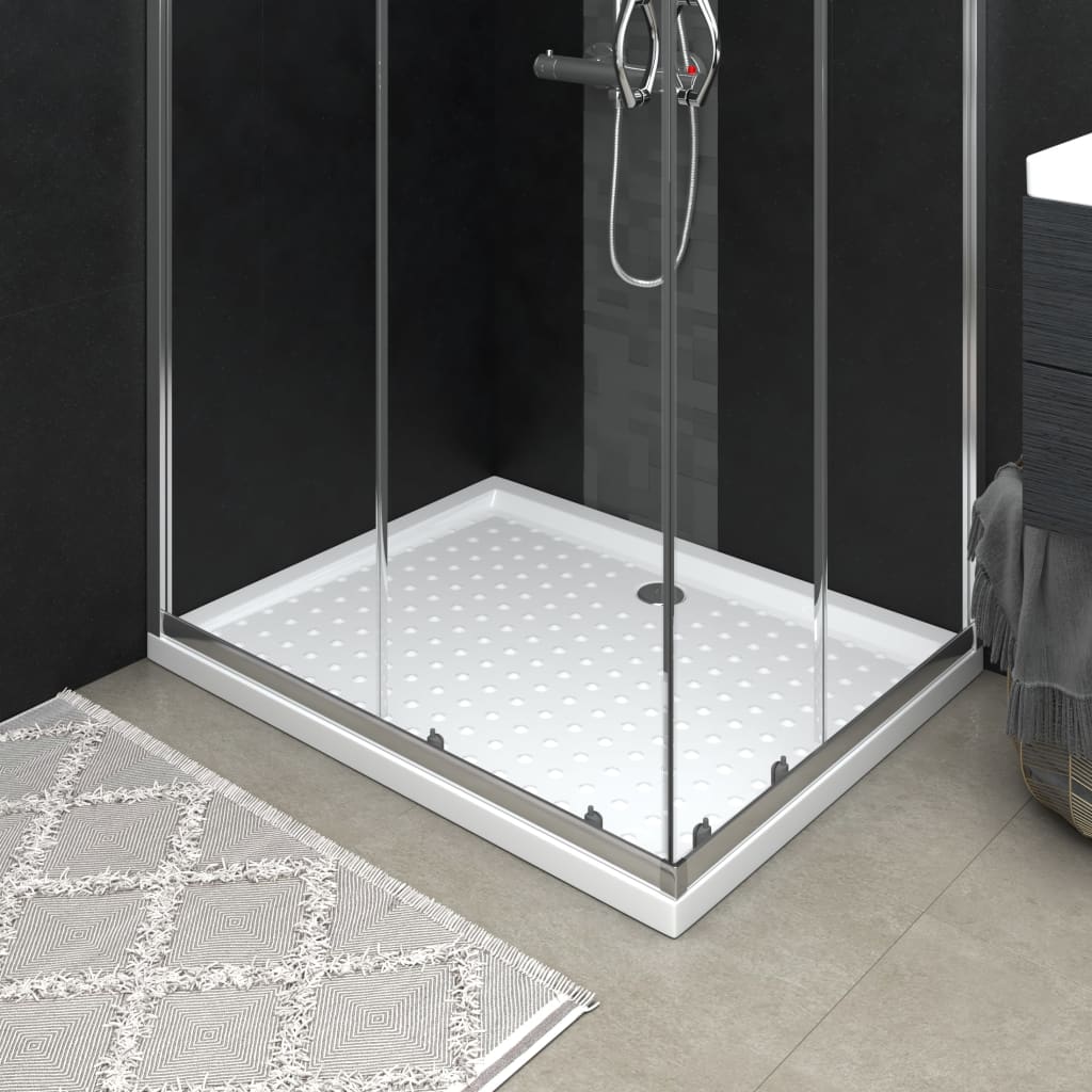 vidaXL Receveur de douche avec picots Blanc 80x100x4 cm ABS