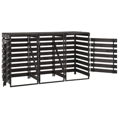 vidaXL Abri de poubelle triple 210x75x121 cm Bois de pin massif peint