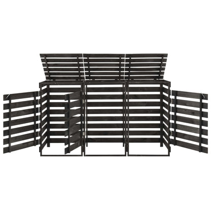 vidaXL Abri de poubelle triple 210x75x121 cm Bois de pin massif peint