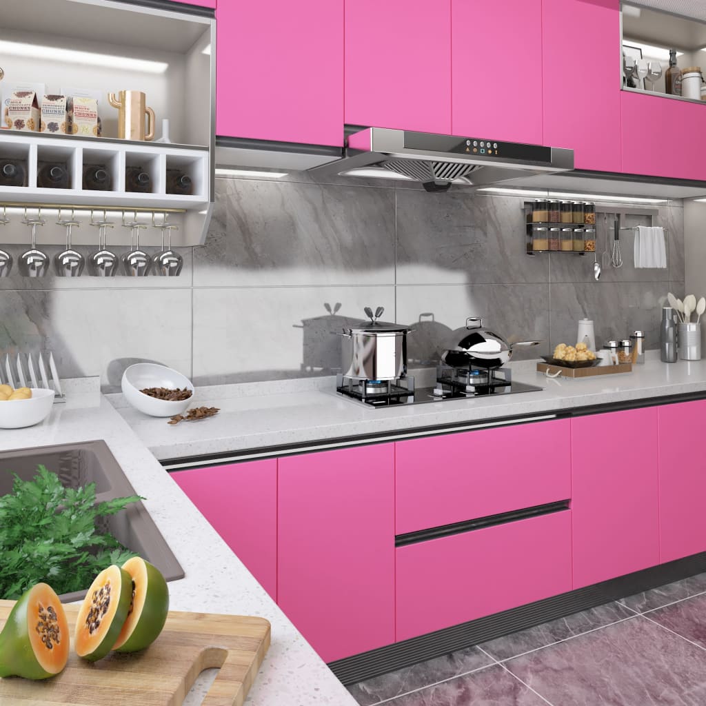 vidaXL Film autoadhésif pour meubles Rose brillant 500x90 cm PVC