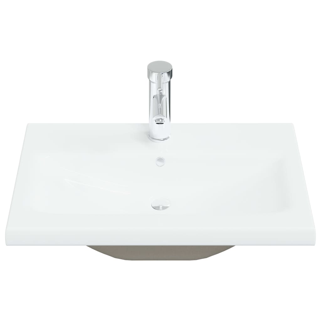 vidaXL Lavabo encastré avec robinet 61x39x18 cm Céramique Blanc