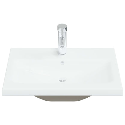 vidaXL Lavabo encastré avec robinet 61x39x18 cm Céramique Blanc