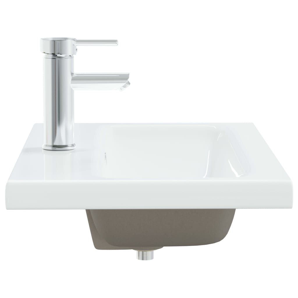 vidaXL Lavabo encastré avec robinet 61x39x18 cm Céramique Blanc