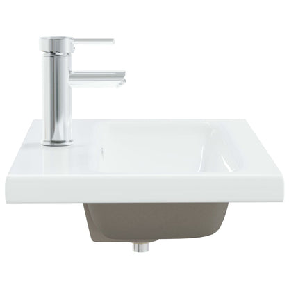 vidaXL Lavabo encastré avec robinet 61x39x18 cm Céramique Blanc