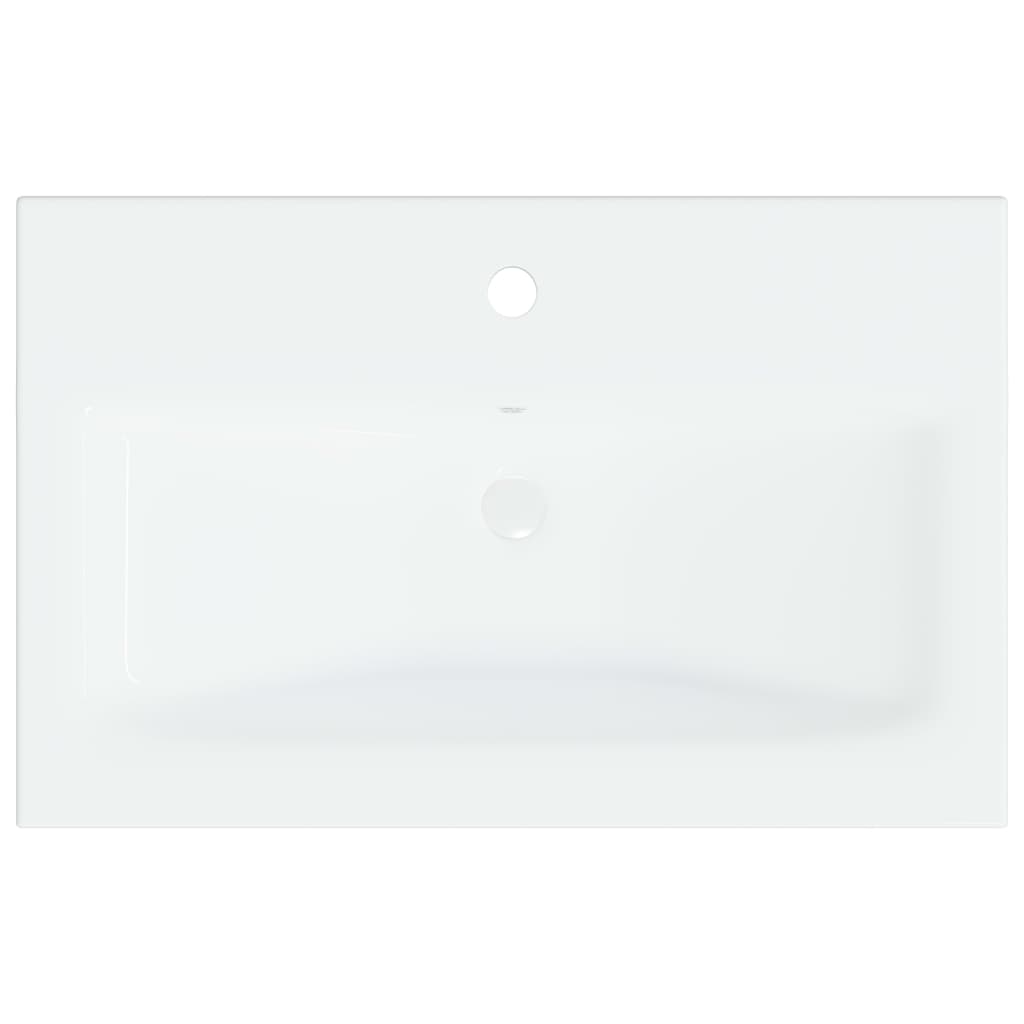 vidaXL Lavabo encastré avec robinet 61x39x18 cm Céramique Blanc