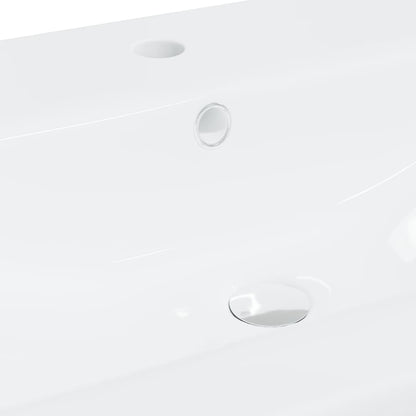 vidaXL Lavabo encastré avec robinet 61x39x18 cm Céramique Blanc