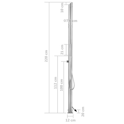 vidaXL Douche de jardin 220 cm Acier inoxydable